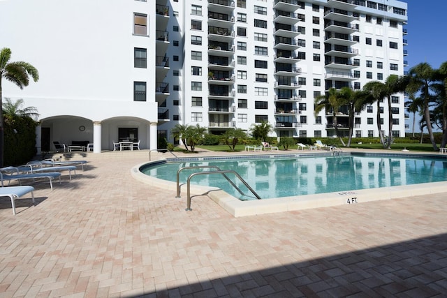 view of pool with a patio