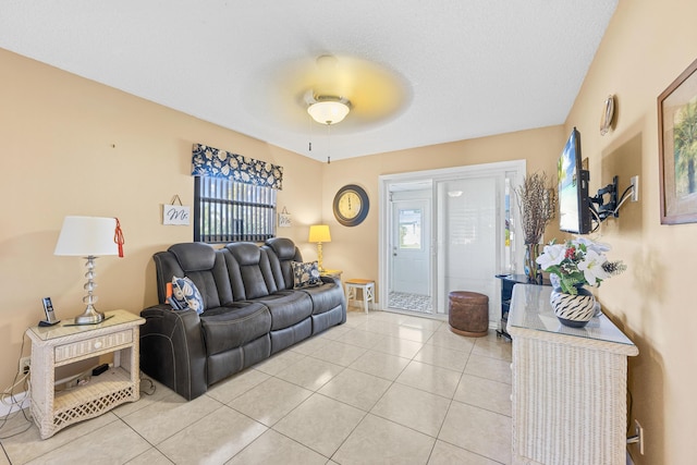 view of tiled living room