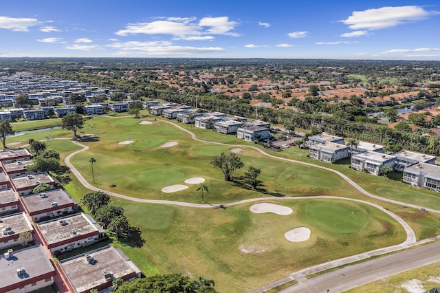 birds eye view of property featuring golf course view