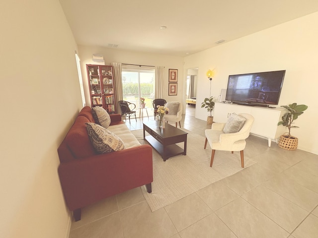 view of tiled living room