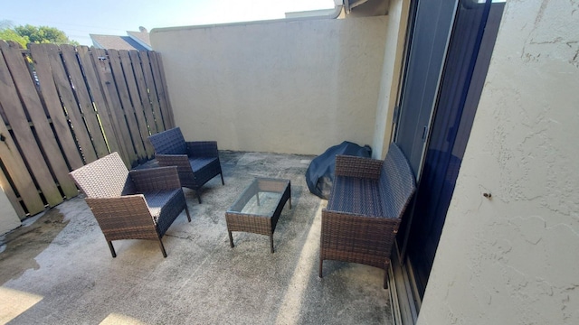 view of patio featuring an outdoor living space