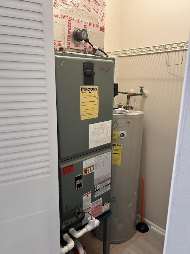 utilities with heating unit and water heater