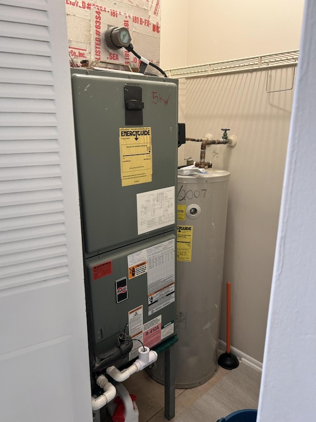 utilities featuring heating unit and water heater