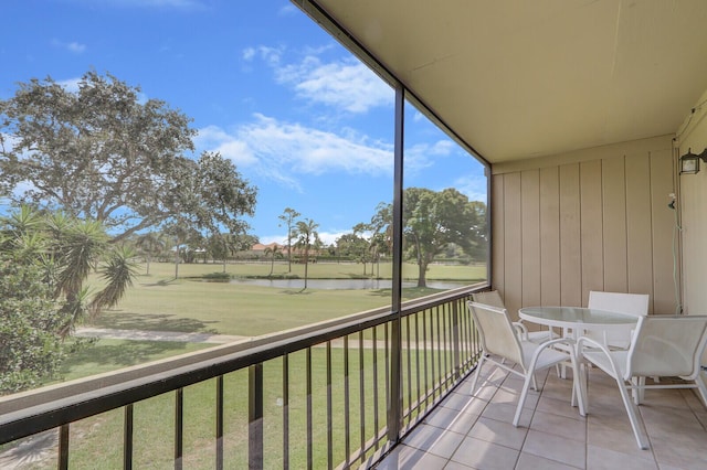 balcony with a water view