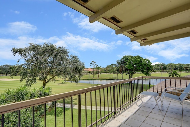 balcony with a water view