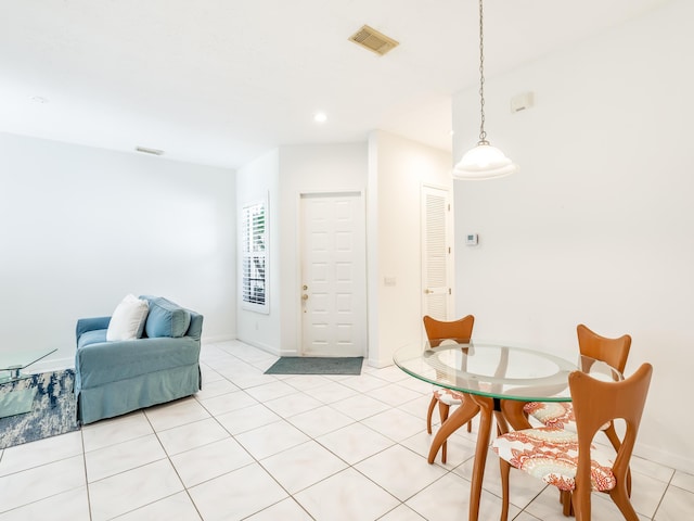 interior space featuring light tile patterned floors