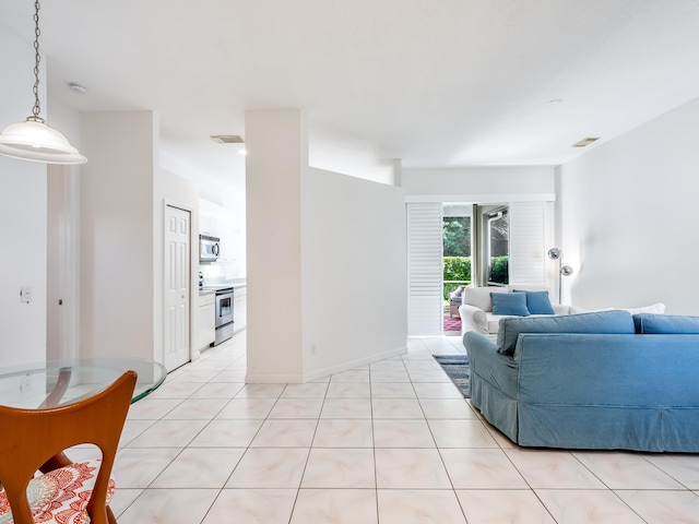 view of tiled living room