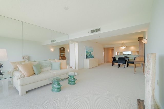 living room with carpet flooring