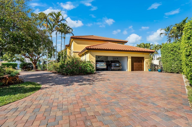 view of home's exterior with a garage