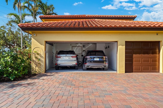 view of garage