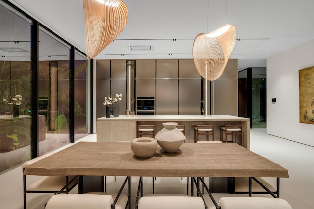 dining room featuring expansive windows