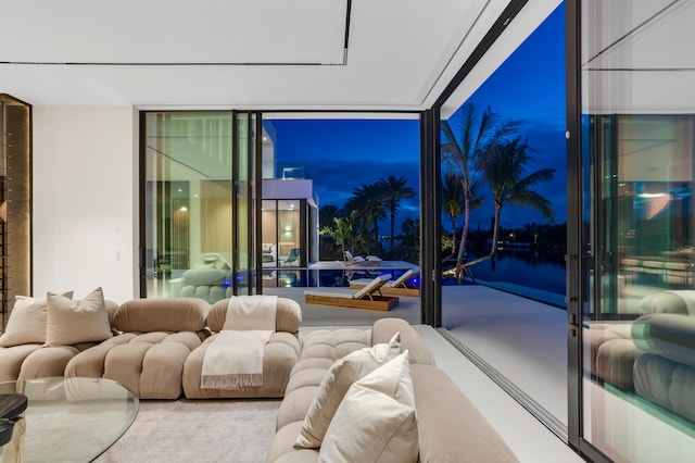 interior space featuring outdoor lounge area