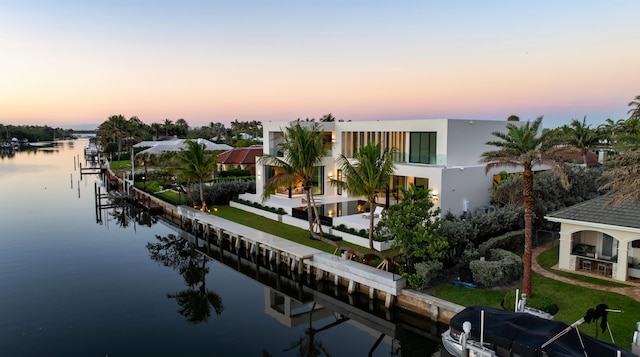 35 Spoonbill Rd, Manalapan, FL 33462 - water view with a dock and boat lift