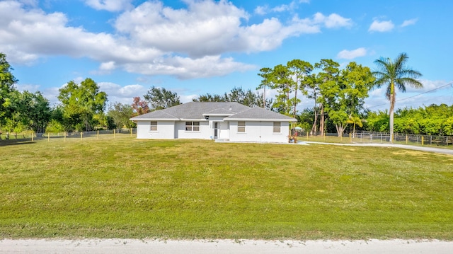 view of front of house with a front yard