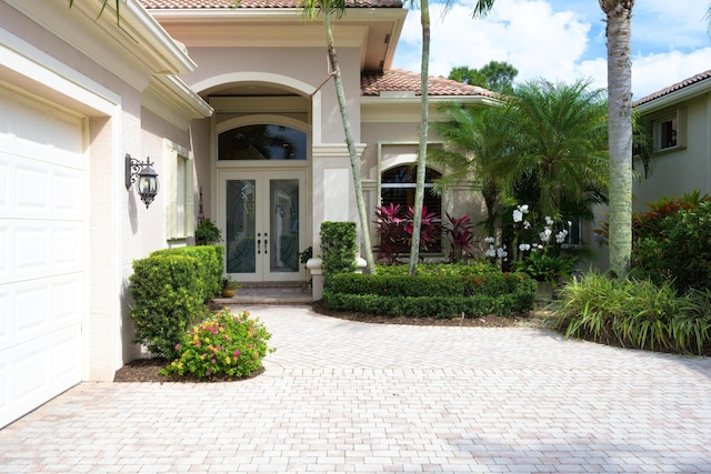 doorway to property with french doors