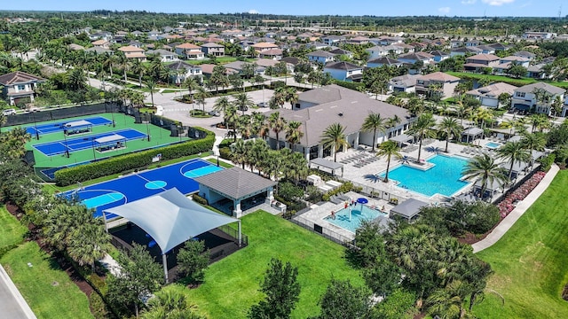 aerial view with a residential view