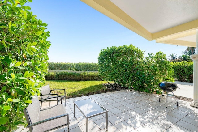 view of patio featuring area for grilling