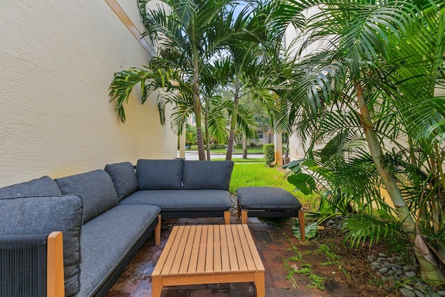 view of patio featuring an outdoor living space