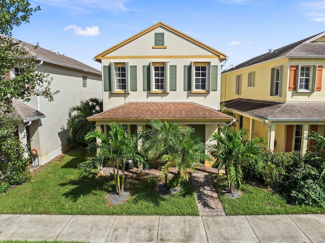 view of front of house with a front yard