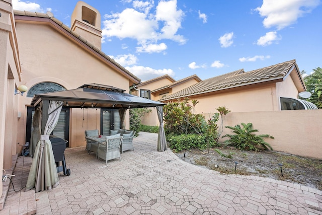 view of patio with a gazebo