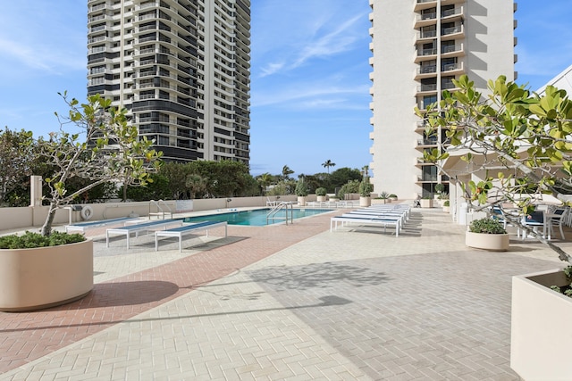 view of pool with a patio