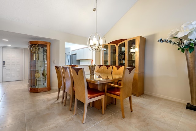 dining room with an inviting chandelier