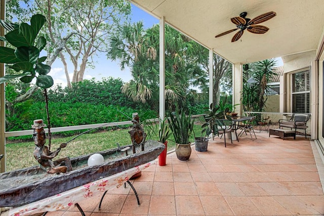 view of patio with ceiling fan