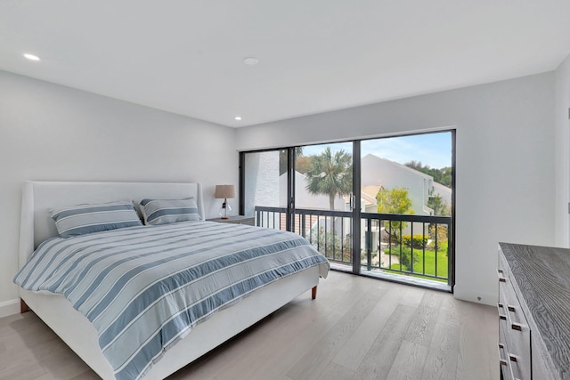 bedroom featuring light hardwood / wood-style flooring