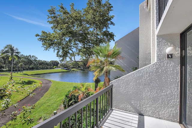 balcony with a water view