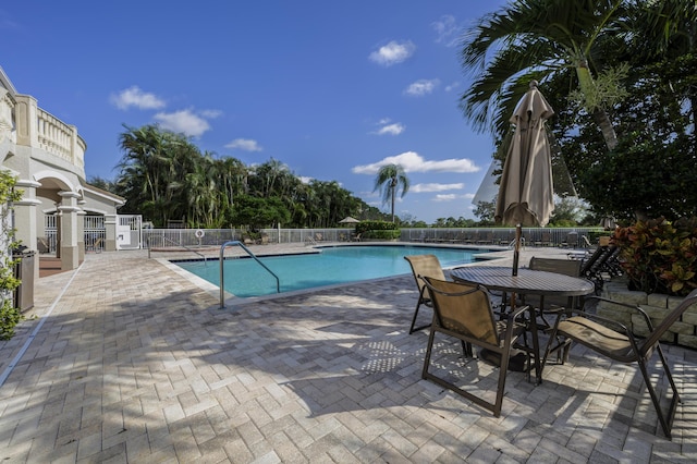 view of pool featuring a patio area