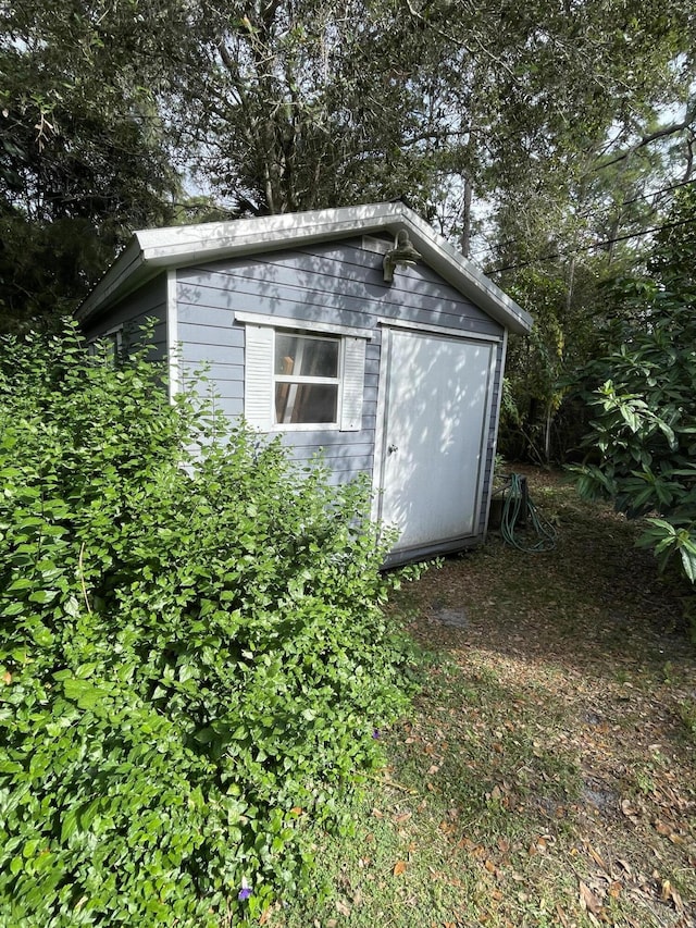 view of shed
