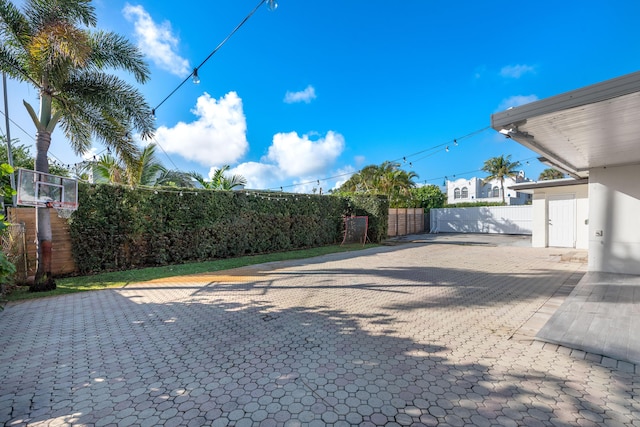 view of yard with fence