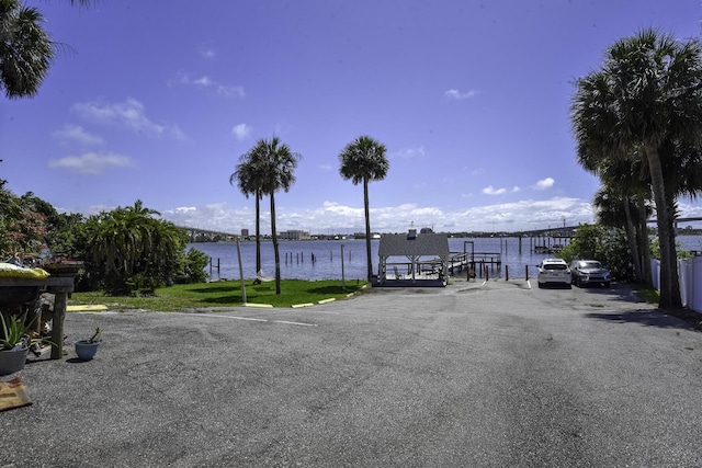 exterior space featuring a boat dock