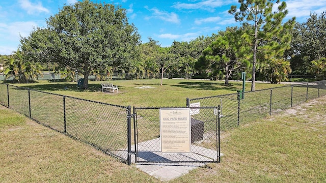 view of yard featuring a gate and fence