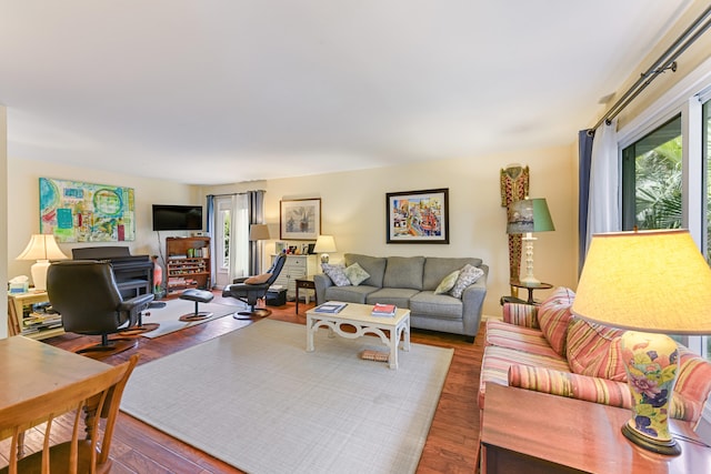 living room featuring hardwood / wood-style flooring