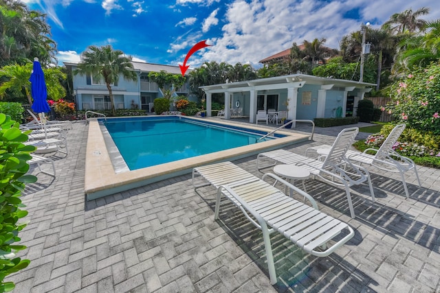 view of pool with a patio