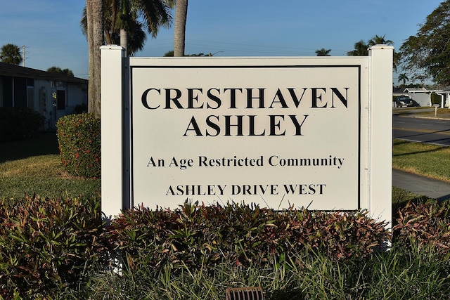 view of community sign