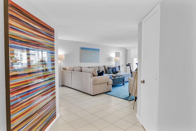 view of tiled living room