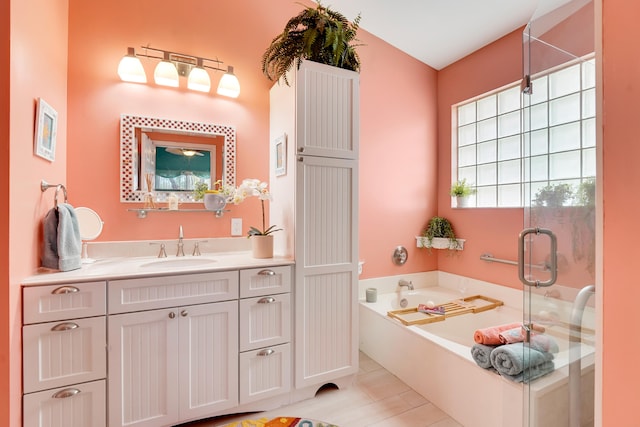 7708 Cherry Blossom Way, Boynton Beach, FL 33437 - full bath with a garden tub, a stall shower, and vanity