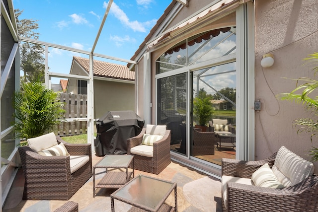 7708 Cherry Blossom Way, Boynton Beach, FL 33437 - sunroom with an outdoor living space