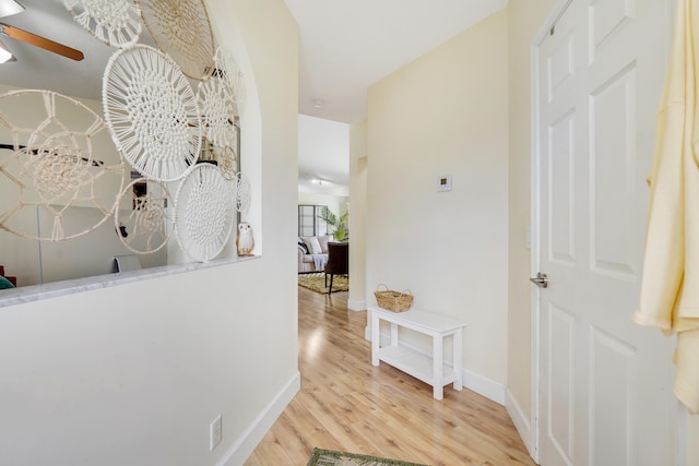7708 Cherry Blossom Way, Boynton Beach, FL 33437 - corridor featuring wood finished floors and baseboards