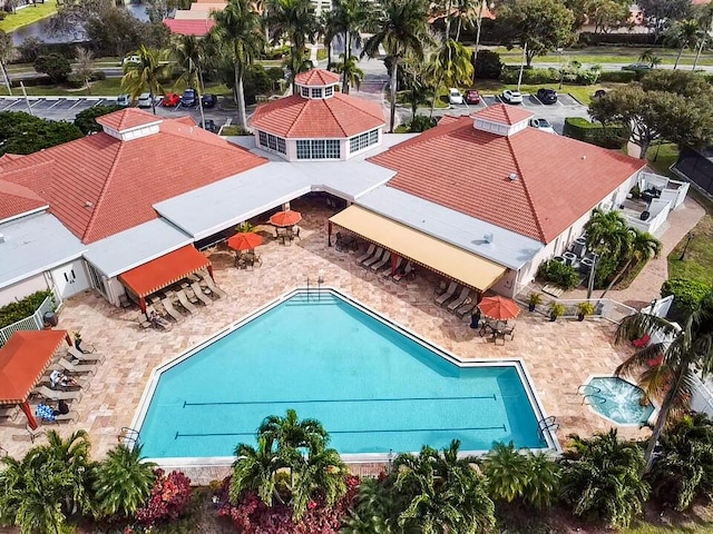 7708 Cherry Blossom Way, Boynton Beach, FL 33437 - drone / aerial view of a pool