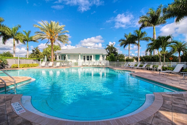 view of pool featuring a patio area