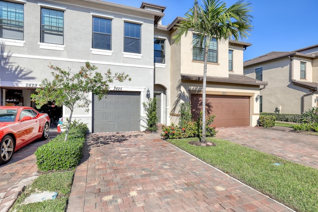 view of property featuring a garage