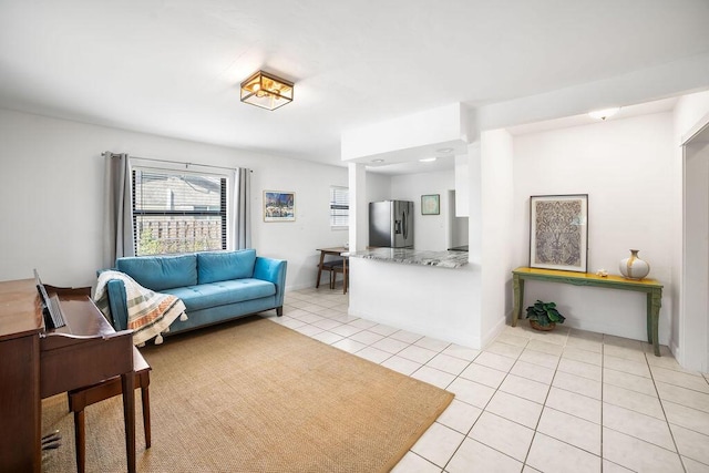 view of tiled living room