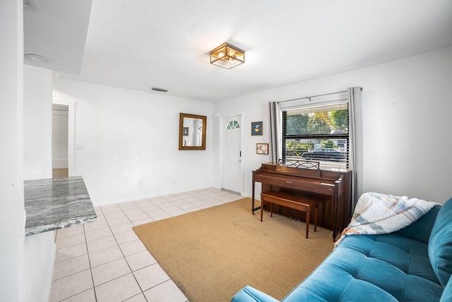 view of tiled living room