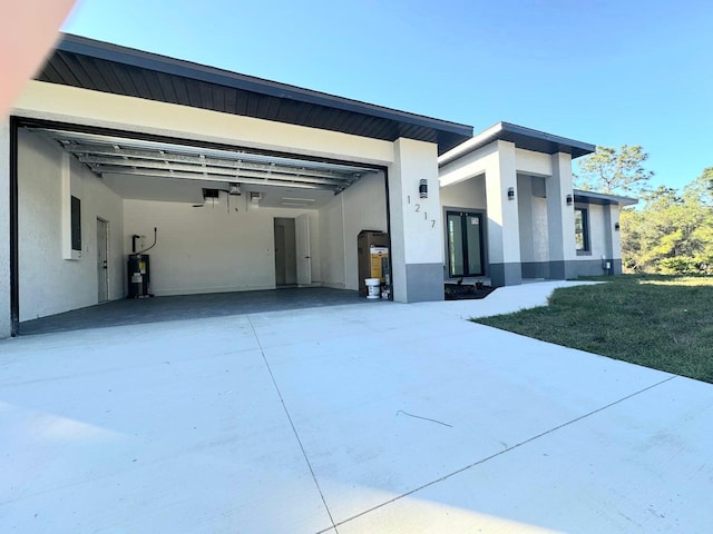 view of side of home featuring water heater