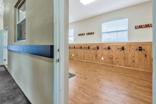 hallway featuring wood-type flooring