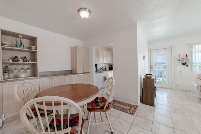 view of tiled dining room