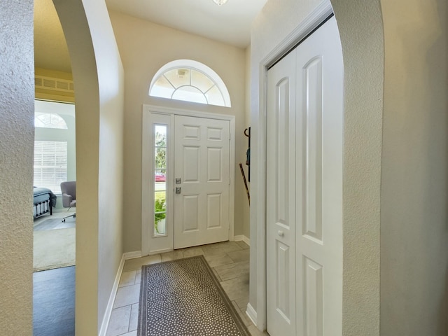 view of tiled foyer